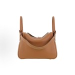 HERMES Lindy 26 silver clasp handbag, regular 26 women\'s style 37 Gold Brown